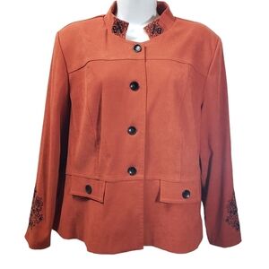 Dorby Petite Womens Size 16 Rust Colored Button Up Jacket